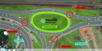 Acceso Sur: cambia la prioridad de paso en la rotonda de av. Tierra del Fuego