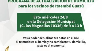 Convocan a vecinos de Itaembé Guazú a actualizar su DNI y cambio de domicilio