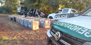 La Policía y Gendarmería Nacional frustraron el contrabando de 18 mil atados de cigarrillos