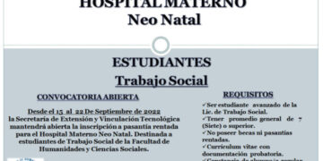 Convocan a pasantías rentadas para estudiantes de Trabajo Social
