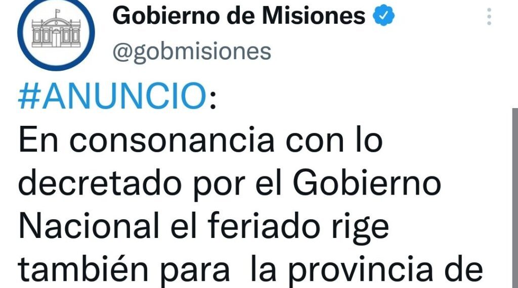 Intento de asesinato de CFK: Misiones adhiere al Decreto que declara Feriado nacional para este viernes
