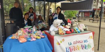 Campaña de recolección de la Clínica del Juguete en la plaza 9 de Julio de Posadas