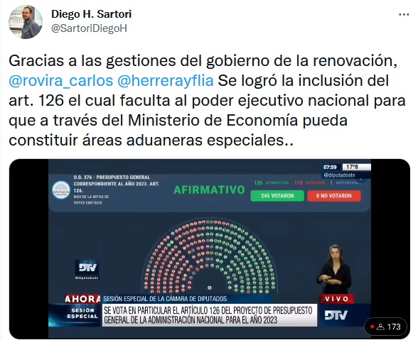 Diputados nacionales aprobaron el presupuesto del Poder Ejecutivo y la facultad para crear zonas aduaneras