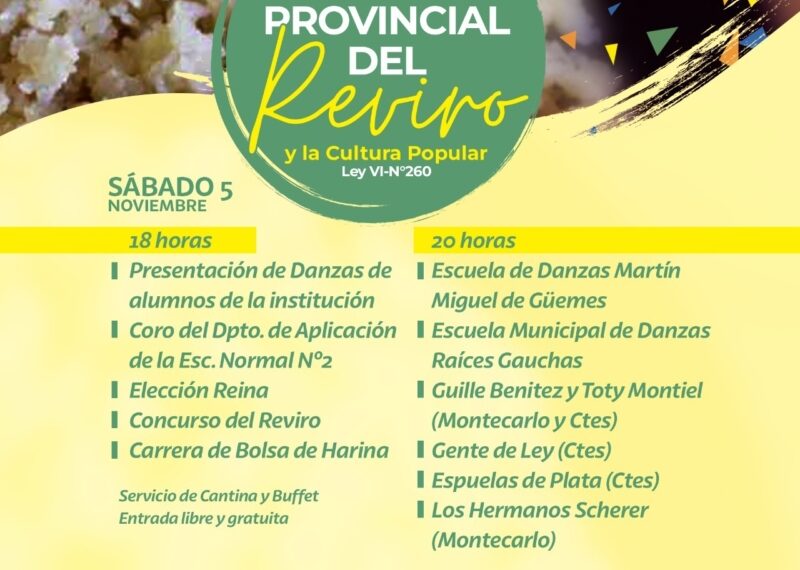 Montecarlo invita a la 34ta edición de la Fiesta del Reviro y la Cultura Popular