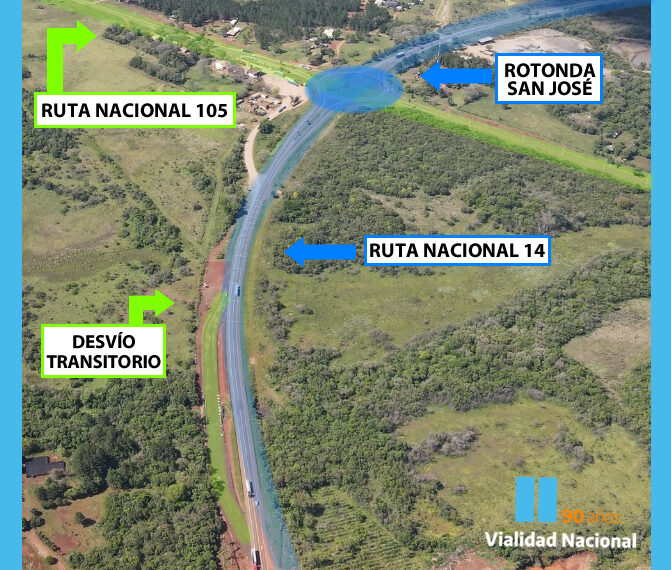 Ruta Nacional 14: Inician obras y desvío sobre el arroyo San José