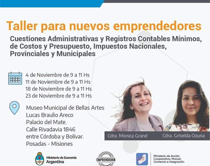 Economía social: dictarán talleres para nuevos emprendedores