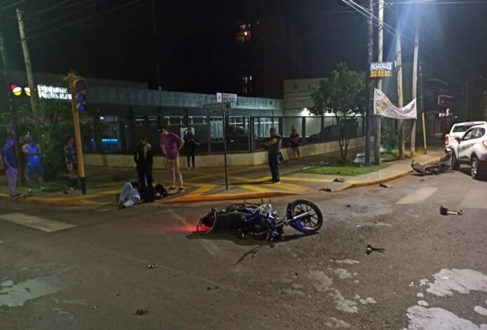 Motociclista resultó herido tras un choque en Posadas