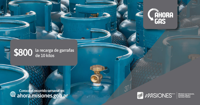 Gas: en Misiones el precio máximo de referencia de las garrafas de 10 kg para la venta en las distribuidoras será de $1.117,39