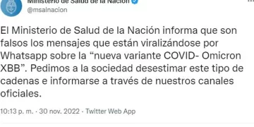 Alertan por falsos mensajes sobre la nueva variante Ómicron XBB que circulan por Whatsapp