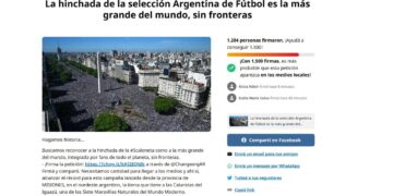 Una campaña busca reconocer a la hinchada de la Scaloneta como la más grande del planeta