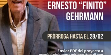Se prorrogó la convocatoria al concurso “Creación del Galardón Ernesto ‘Finito’ Gehrmann”