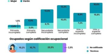 Mercado laboral: El sector privado empleaba al 70% de los ocupados a fines de 2022
