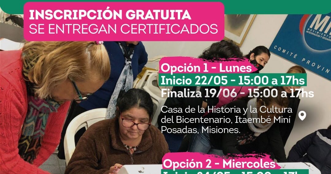 Abrieron las inscripciones para el curso de “Operador Junior en Manejo de Bordado Semi-Industrial”