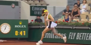 Gaby Sabatini se lució en dobles mixto en Roland Garros