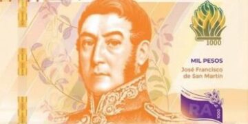 En julio sale a circulación el nuevo billete de mil pesos con el rostro de San Martín