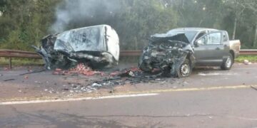 Dos personas fallecieron en un choque en Caraguatay
