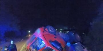 Alberdi: camionero lesionado en despiste y vuelco