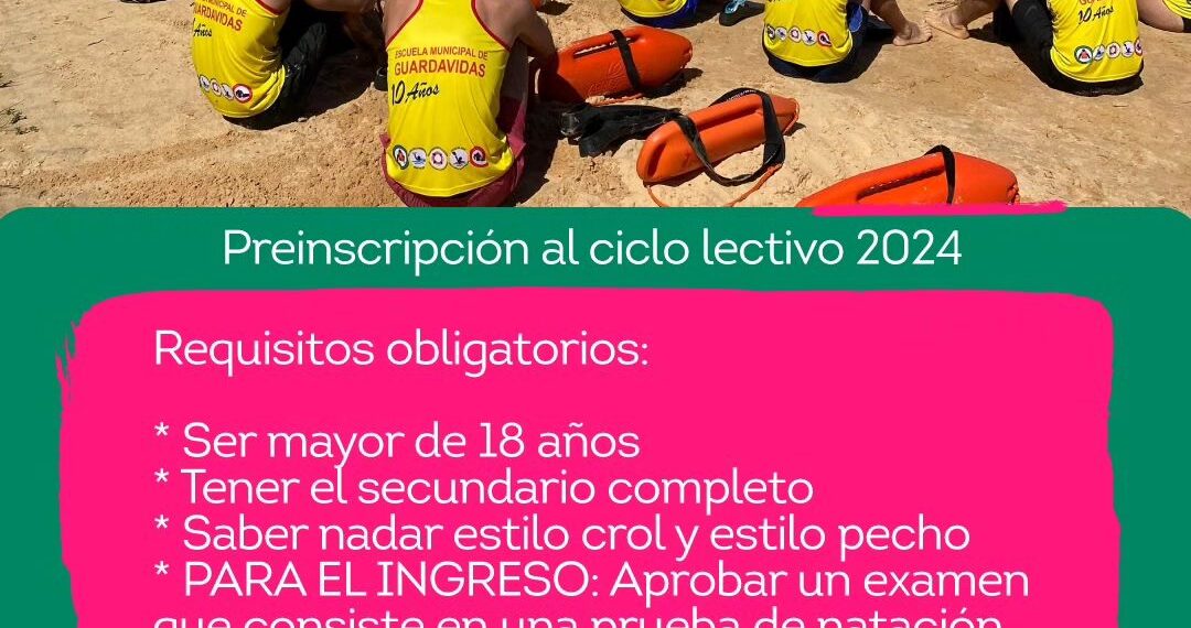 Preinscripciones para el 2024 en la Escuela Municipal de Guardavidas