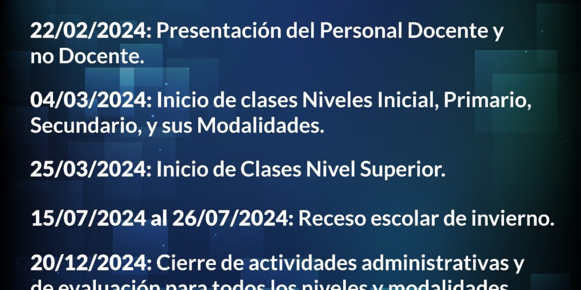 Educación de Misiones fijó el calendario escolar 2024