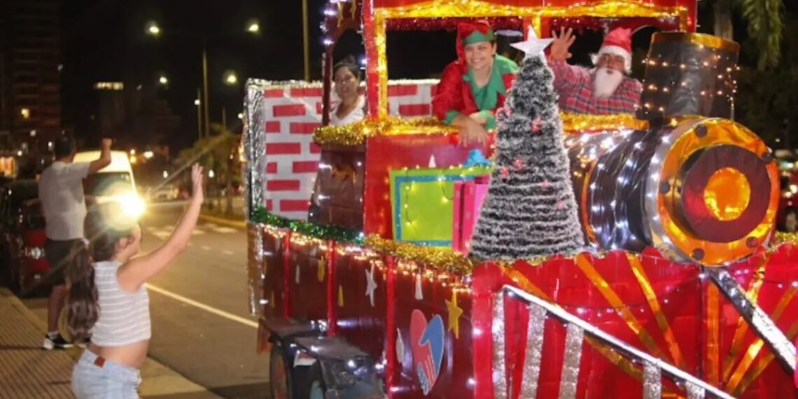 La magia de la Navidad, de la mano de Papá Noel por la costanera de Posadas