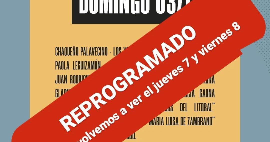Festival Nacional de la Música del Litoral: Por razones climáticas se reprograma la última antorcha