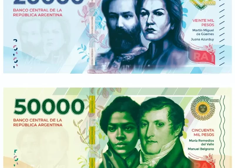 Confirman que el Banco Central emitirá billetes de 20 mil y 50 mil pesos