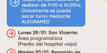 Campaña de vacunación contra el Dengue, semana del 29 de enero al 2 de febrero