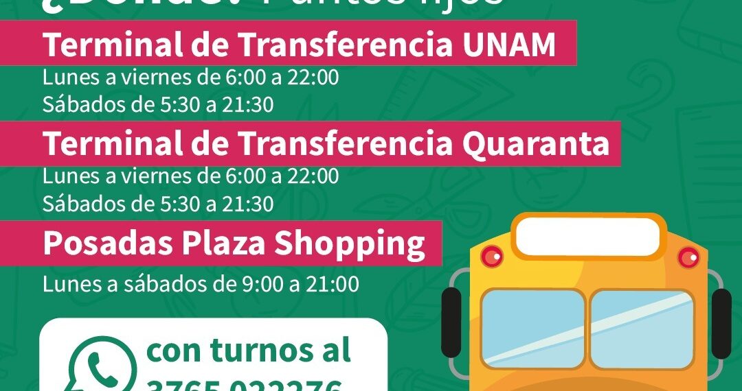 Habilitan nuevos puntos para renovar el Boleto Estudiantil Gratuito