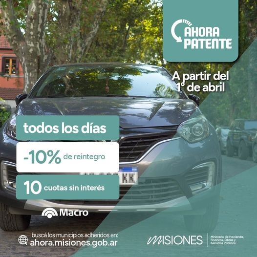 «Ahora Patente» estará vigente desde el 1ro de abril hasta fin de año