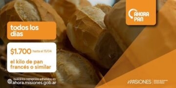 El programa «Ahora Pan» actualiza su precio máximo a $1.700 el kilo hasta el 15 de abril