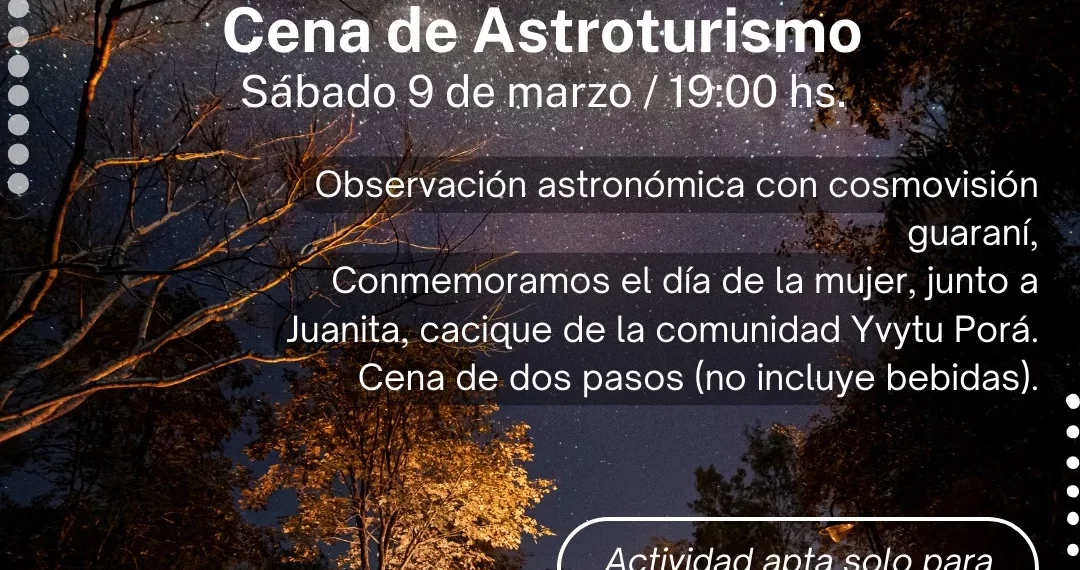 Sábado de astroturismo y gastronomía en Salto Encantado