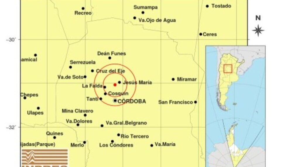 Un fuerte sismo afectó a varias ciudades de Córdoba