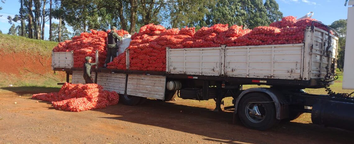 Inspeccionaban un camión que trasladaba cebollas y detectaron 28 toneladas de cobre