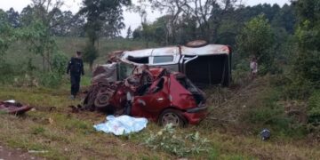 Un muerto y dos heridos tras choque frontal en la ruta nacional 14