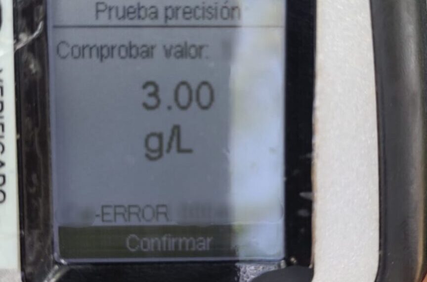 Insólito: un conductor con más de 3 g/l en sangre hizo que el alcoholímetro marcara error