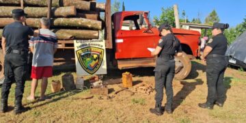 Secuestran un camión con madera robada en Jardín América y hay tres detenidos
