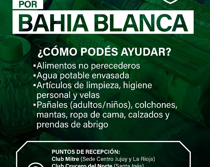 Entidades deportivas misioneras promueven donaciones para la ciudad de Bahía Blanca