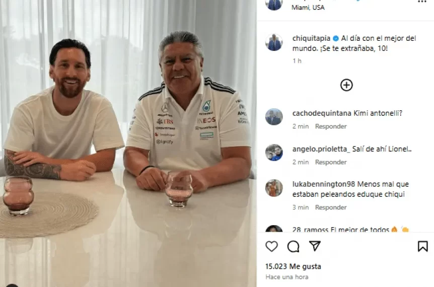 Chiqui Tapia con Messi en Miami: “¡Se te extrañaba, 10!”