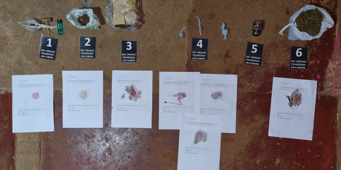 Allanamiento policial en Mártires: un hombre detenido y más de 2 millones de pesos en dosis de marihuana