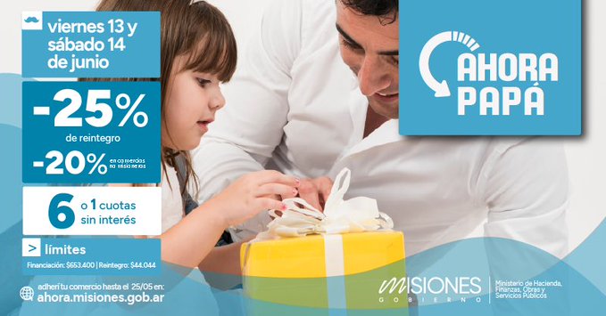 «Ahora Papá»: los comercios podrán adherirse hasta el 25 de mayo
