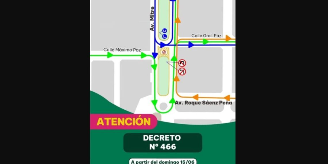 Posadas: nuevo esquema de tránsito en Mitre y General Paz ya está en vigencia