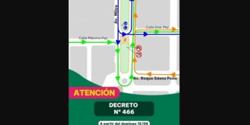 Posadas: nuevo esquema de tránsito en Mitre y General Paz ya está en vigencia