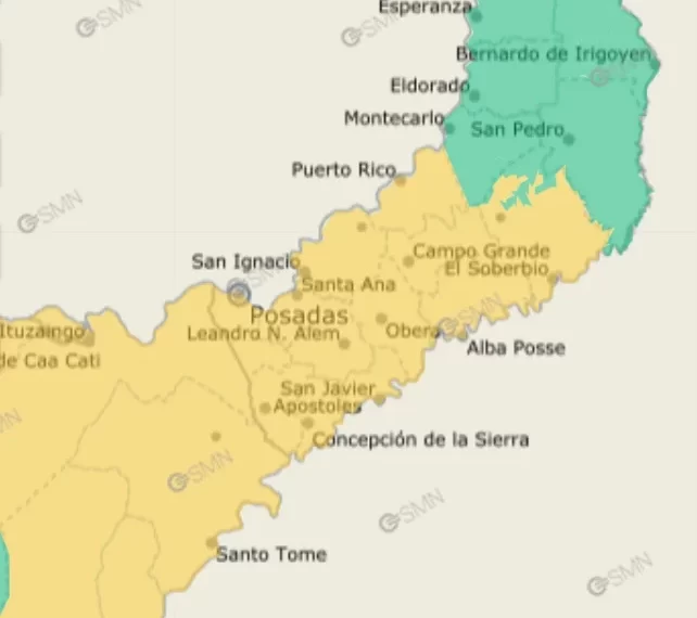 Tiempo: advierten por lluvias fuertes para este fin de semana en el Sur de Misiones