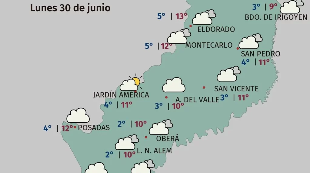 Tiempo: temperaturas de un dígito y heladas en Misiones para esta semana