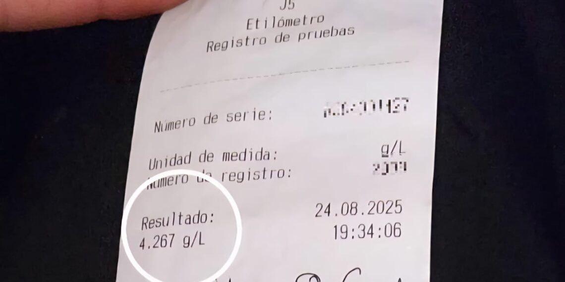 Récord etílico en Apóstoles: motociclista dio 4,26 de alcohol y terminó detenido