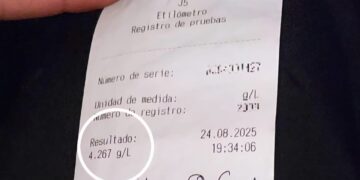 Récord etílico en Apóstoles: motociclista dio 4,26 de alcohol y terminó detenido