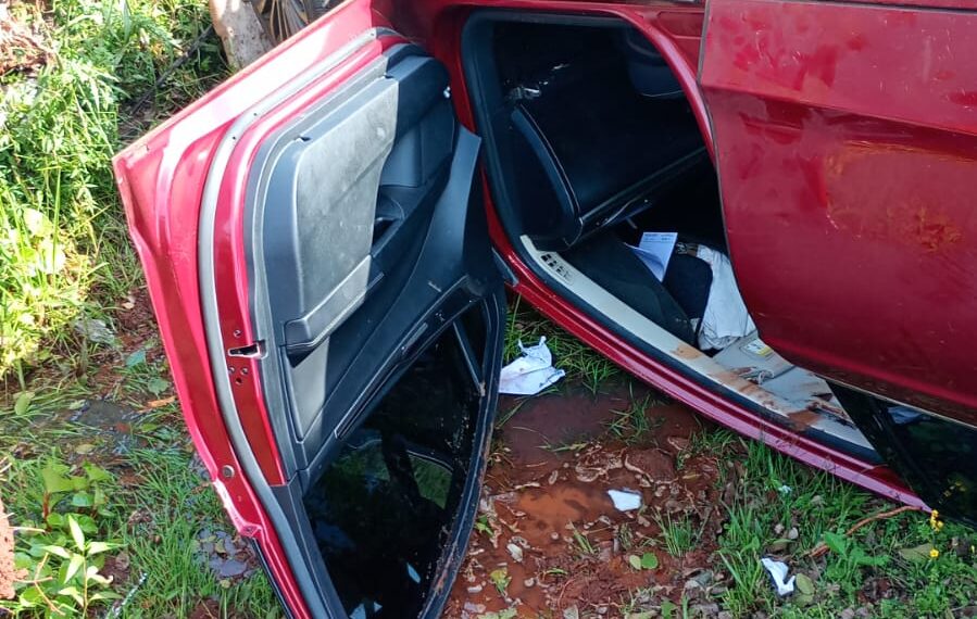 Posadas: automovilista se descompensó, despistó y volcó en el Acceso Oeste