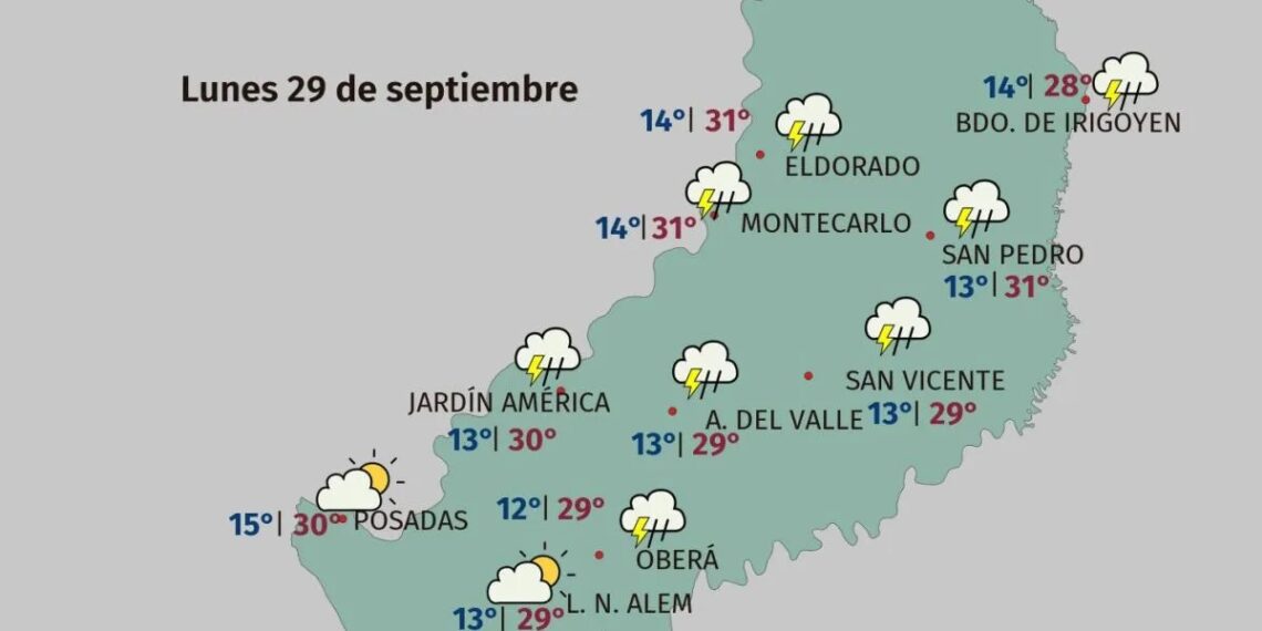 Misiones: pronostican semana con inclemencia climática de variada intensidad