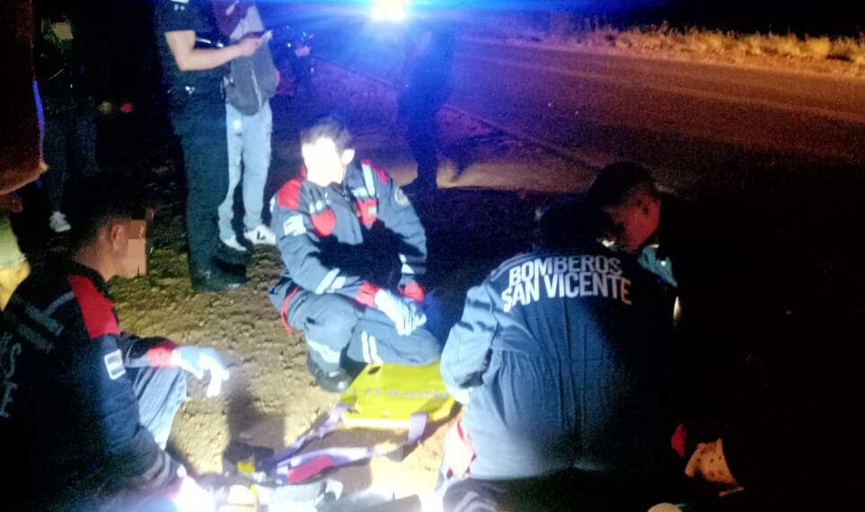 Colisión entre motocicleta y un animal vacuno dejó un herido en la Ruta Provincial 221