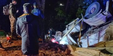 Pozo Azul: despiste y vuelco de un camión dejó un muerto y un lesionado